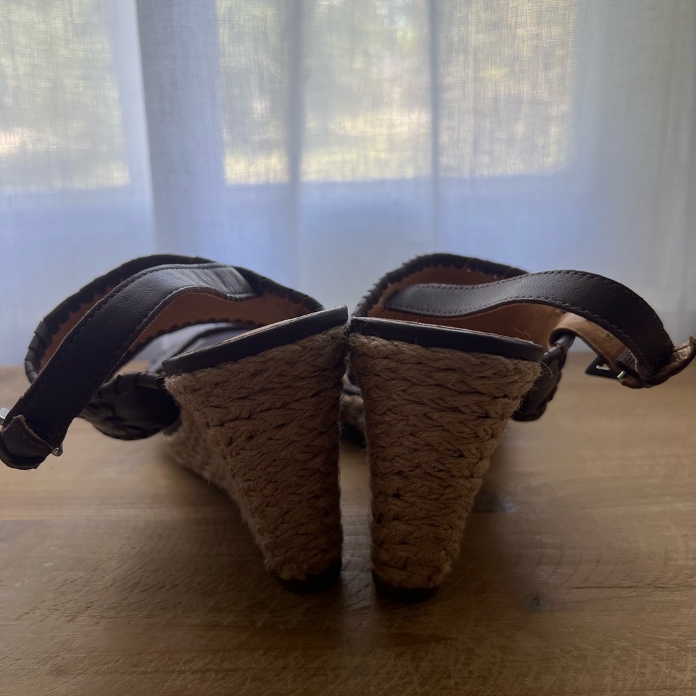 Jack Rogers Vanessa Raffia Heeled Espadrille In Brown Size 6.5 New - Picture 3 of 9